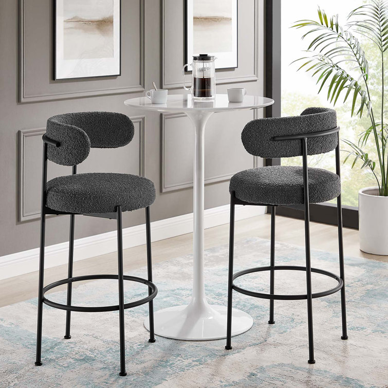 Black counter height discount stools set of 2